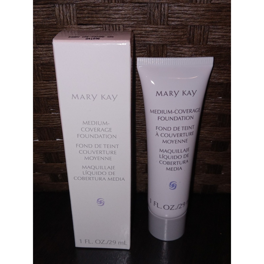 3 FOR $25 Mary Kay Medium Coverage Foundation Ivory 104 Wide Gray Lid new in box